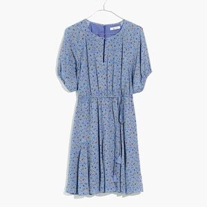 Madewell Tassel-Tie Mini Dress in Calico Floral